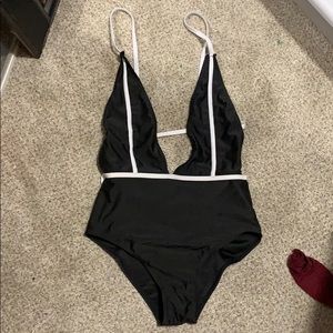 Black and White One Piece Bathing Suite